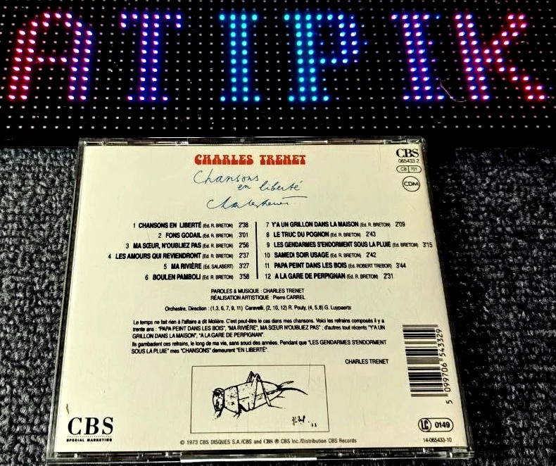 🎶 Charles Trenet - Chansons En Liberté - CD Vintage CBS Rare Collector🥇 – photo 2
